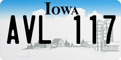 IA license plate AVL117