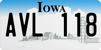 IA license plate AVL118