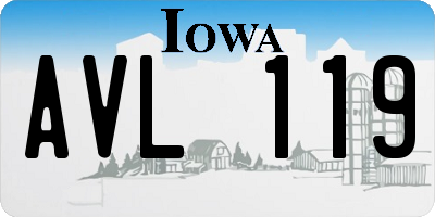 IA license plate AVL119