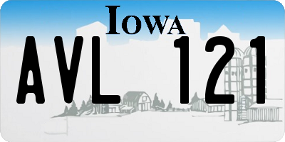 IA license plate AVL121