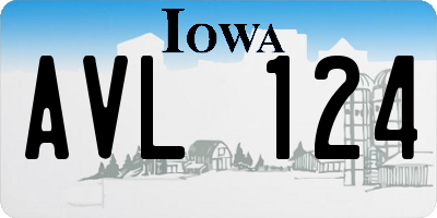 IA license plate AVL124