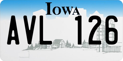 IA license plate AVL126