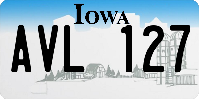 IA license plate AVL127
