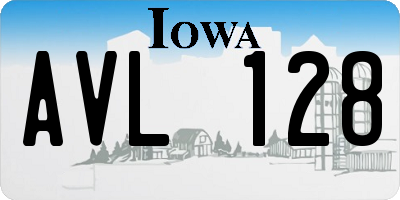 IA license plate AVL128