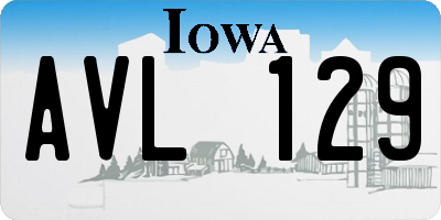 IA license plate AVL129