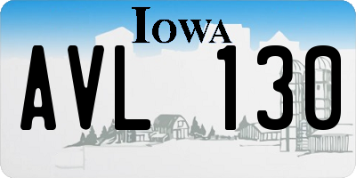 IA license plate AVL130