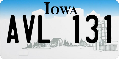 IA license plate AVL131