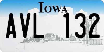 IA license plate AVL132