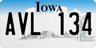 IA license plate AVL134