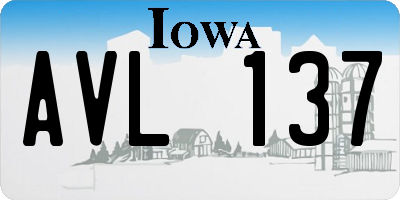 IA license plate AVL137