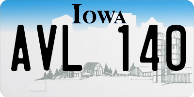 IA license plate AVL140