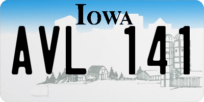 IA license plate AVL141