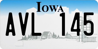 IA license plate AVL145