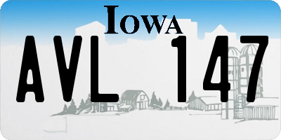 IA license plate AVL147