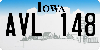IA license plate AVL148