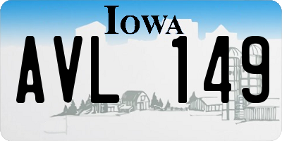 IA license plate AVL149