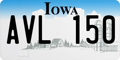 IA license plate AVL150
