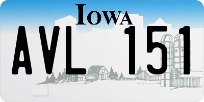 IA license plate AVL151