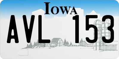 IA license plate AVL153