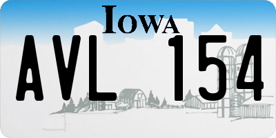 IA license plate AVL154