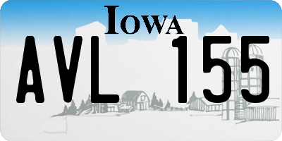 IA license plate AVL155
