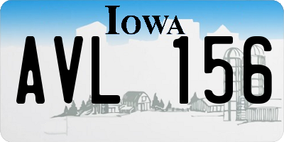IA license plate AVL156