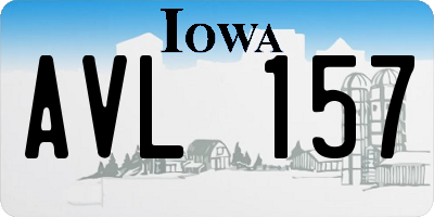 IA license plate AVL157