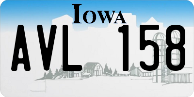 IA license plate AVL158