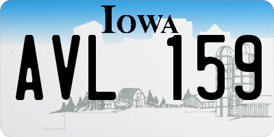 IA license plate AVL159