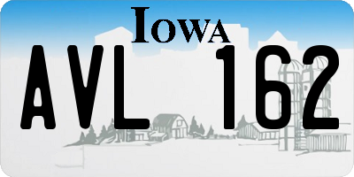 IA license plate AVL162