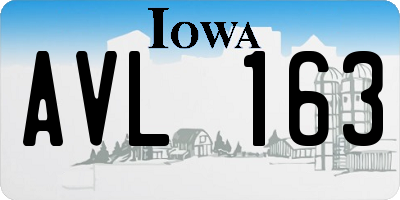 IA license plate AVL163