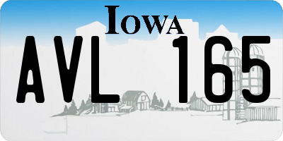 IA license plate AVL165