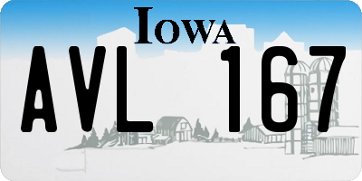 IA license plate AVL167