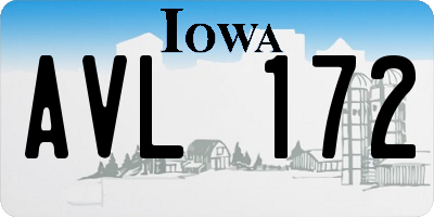IA license plate AVL172