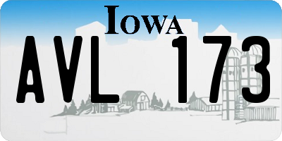 IA license plate AVL173