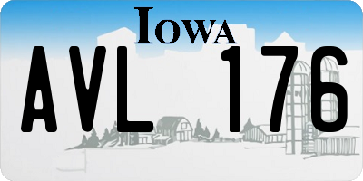 IA license plate AVL176