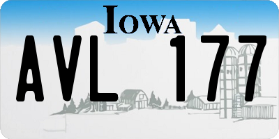 IA license plate AVL177