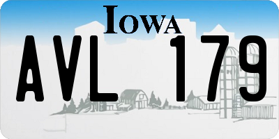 IA license plate AVL179