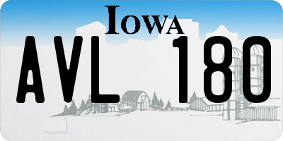 IA license plate AVL180