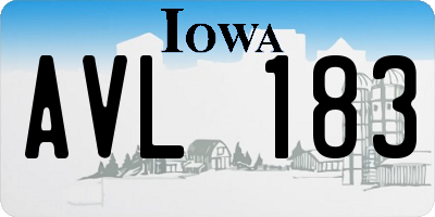 IA license plate AVL183