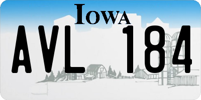 IA license plate AVL184