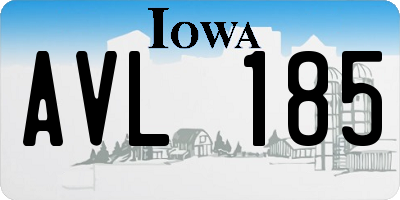 IA license plate AVL185