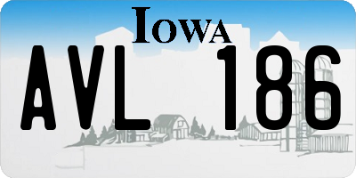 IA license plate AVL186