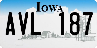 IA license plate AVL187