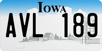 IA license plate AVL189