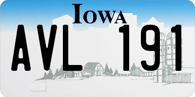 IA license plate AVL191