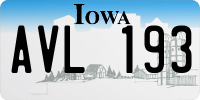 IA license plate AVL193