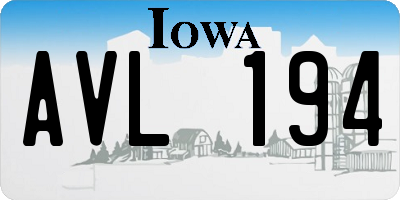 IA license plate AVL194