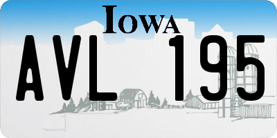IA license plate AVL195