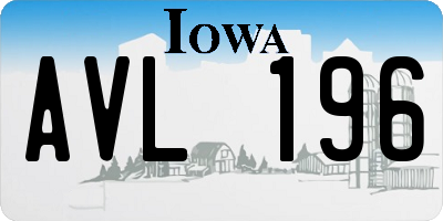 IA license plate AVL196